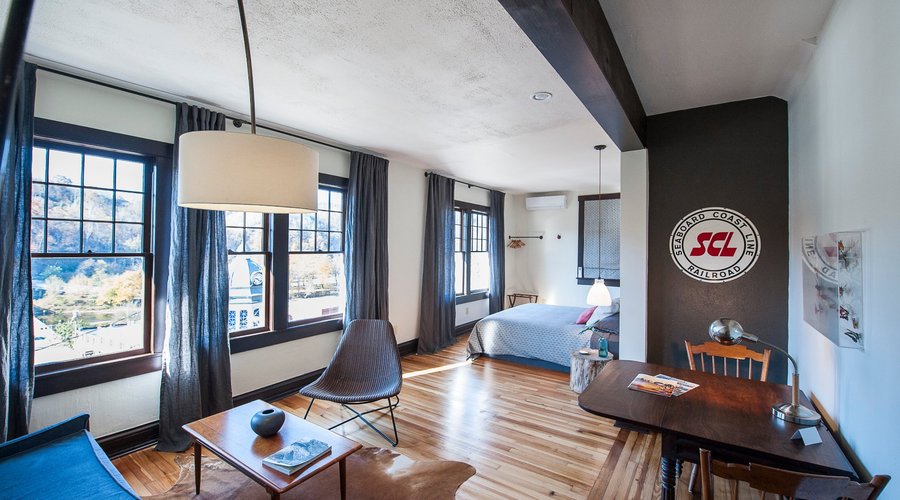 Windows provide relaxing light and views in Room #3