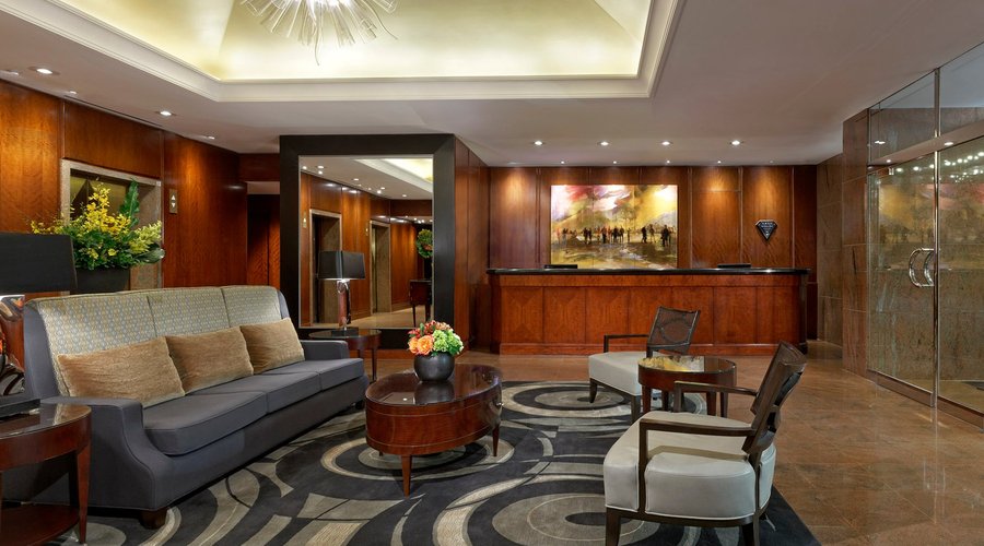 Main hotel lobby, side view.