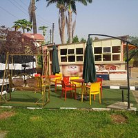 Outdoor cafe in the serene and beautiful Emerald Park and Recreation Center Abuja