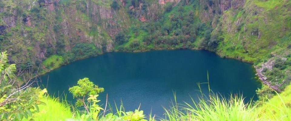 On top of Mbappit Mountain, you have this lake and a beautiful landscape.