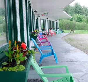 Relax on the front porch, right outside your room.