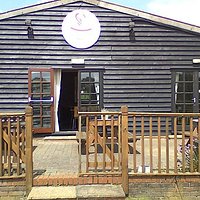 Patio and picnic area outside the Camargue Cafe