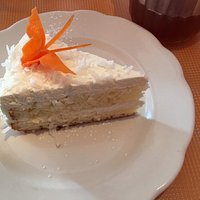 Coconut cake - enough to share, but you won't want to!!