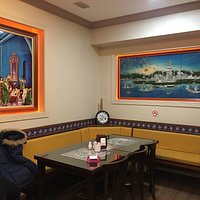 interior and künefe dessert.