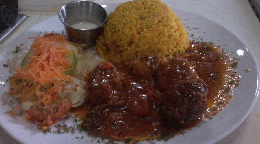 Chef Special ....Fish Balls w/ a Curry/Pineapple Coconut Rice