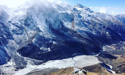 in the   photo its langtang  kyanjin gumpa valley . from where had taken on the way to tserkuri