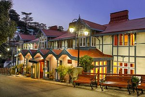 Clarkes Hotel in Shimla, image may contain: Hotel, Resort, Bench, Neighborhood