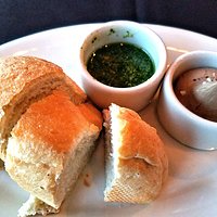 Bread with balsamic butter and salsa verde came with the meal.