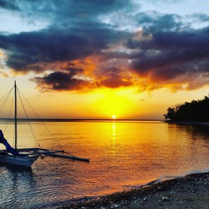 Sunset at the beach in front of BoatHouse