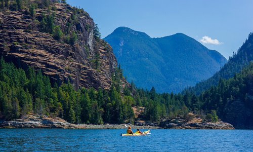 Entering Tenedos Bay on a Multi-Day Kayak Tour