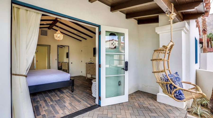 Patio with view to room