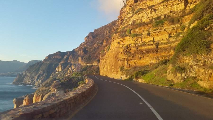 Driving north towards Hout Bay from Noordhoek - Chapman's Peak Drive 