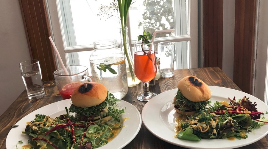 Veggie Burger built for two.