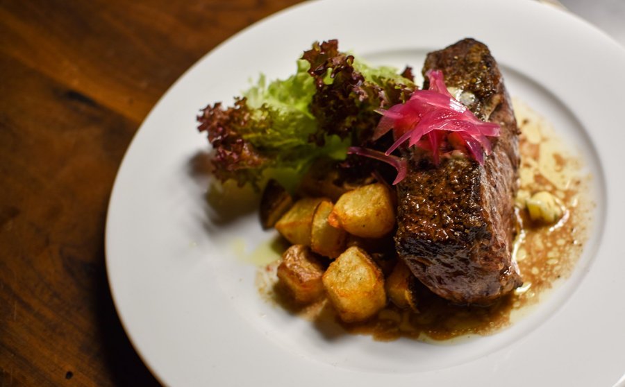 Dry aged local NY strip from Beriah Lewis Farm, North Stonington