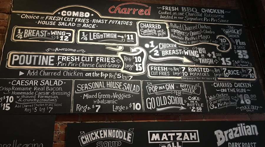Menu/Chicken roasting openly/Piri-Piri Poutine with Chicken