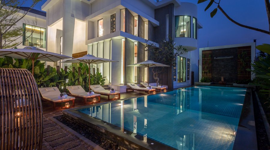 Swimming Pool Night View