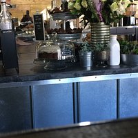 The counter when you walk in.