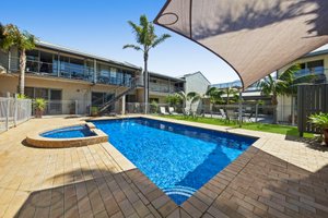 Moonlight Bay Apartments in Rye, image may contain: Villa, Pool, Water, Swimming Pool