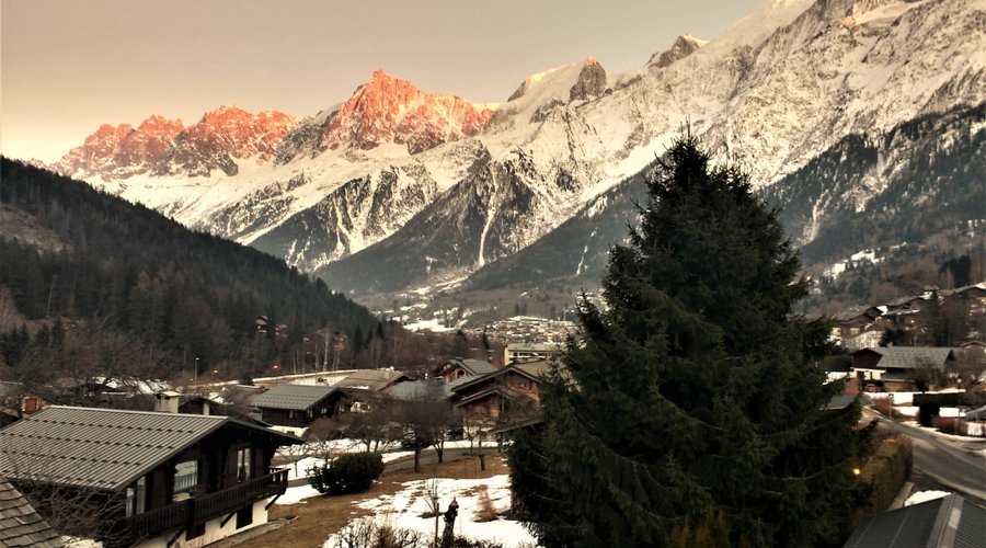 View of Mont Blanc from the balcony.