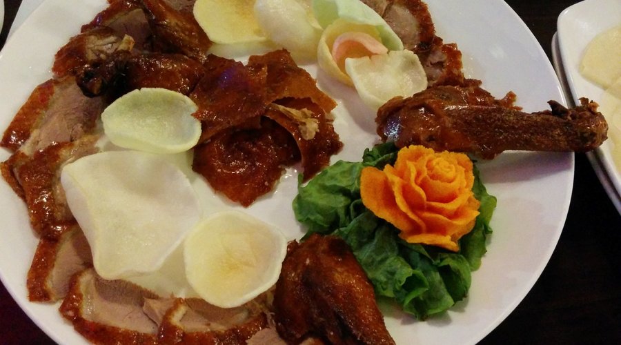 The Peking Duck with shrimp chips