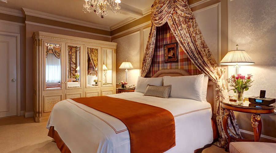 The grand bedroom of the Presidential Suite honoring Vaclav Havel is the perfect place to rest!