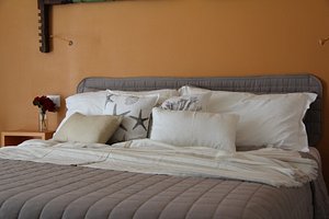 Intorno al Fico - Hotel al Mare in Fiumicino, image may contain: Cushion, Home Decor, Linen, Pillow