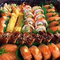 Ebi Tempura, Unagi Sake Roll, Sake Eb Tempura Roll, Sake Nigiri, California Roll