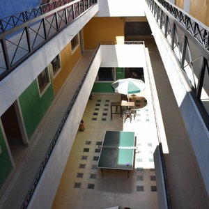 the hostel is a converted apartment block- plenty of space