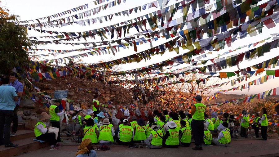 The Korean monks giving preaching to their followers