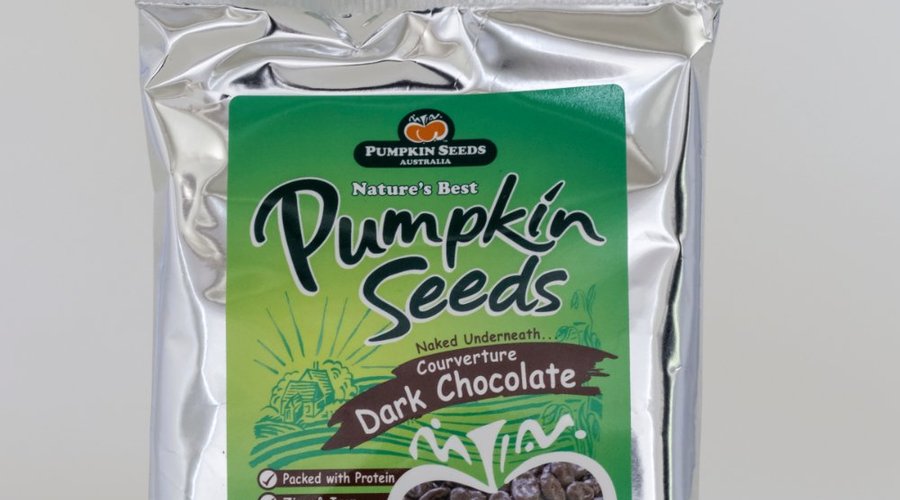 Our famous chocolate coated pumpkin seeds