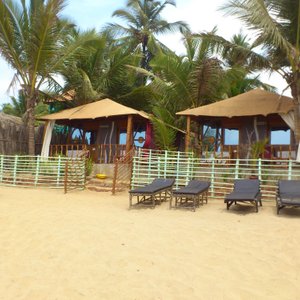Huts 1 & 2. Beachfront. Garden view are behind