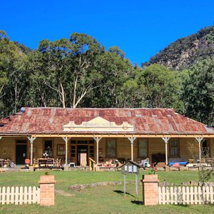 Newnes Hotel. Currently used as a museum and administration for the cabins.