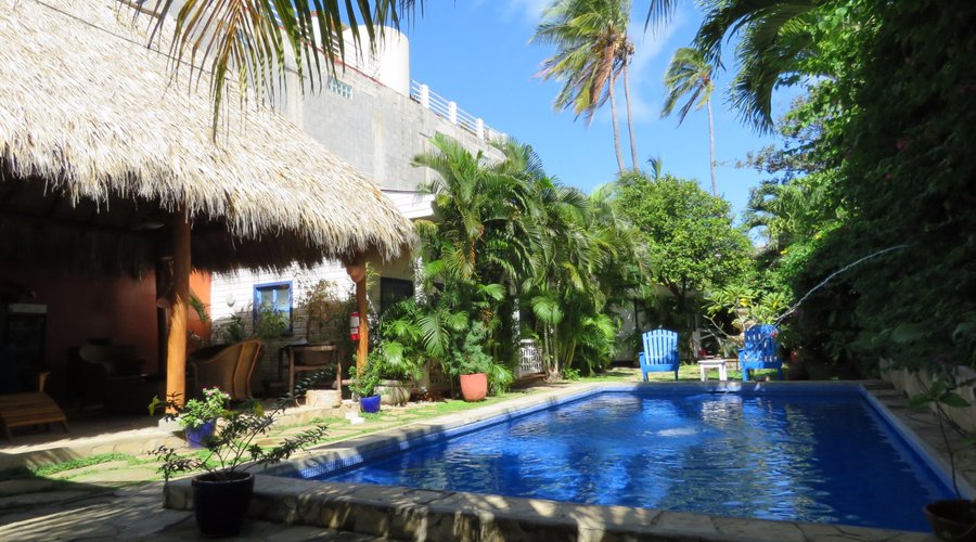 beautiful pool area with honesty bar