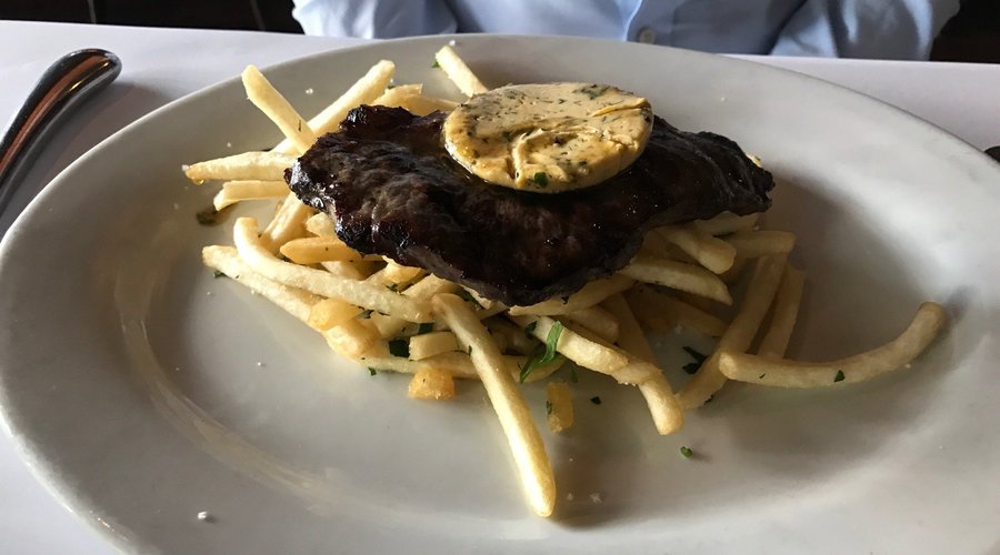 Dessert cheese plate, steak frites and mushroom ragu risotto
