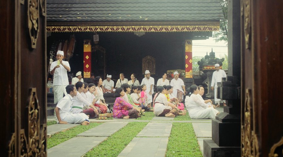 Pura Parahyangan Jagat Guru, while Melaspas Ceremony