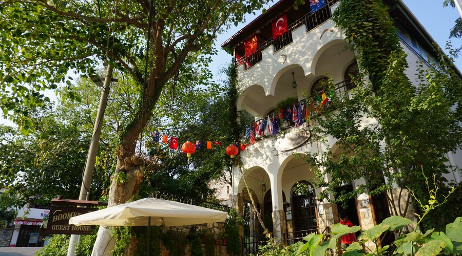 front of the building 