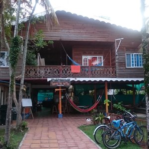 The building seen from the entrance.