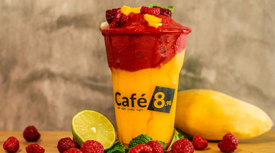 Mango - Raspberry Slush, fresh fruit slushy made!