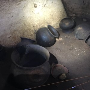 A glimpse of the Mayan pottery in the cave on this property.