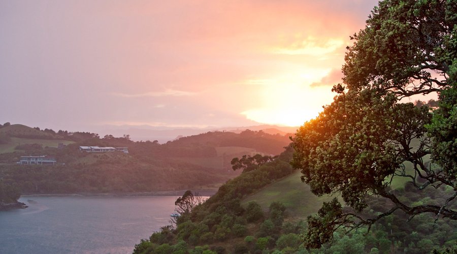 A beautiful sunrise over Owhanake Bay