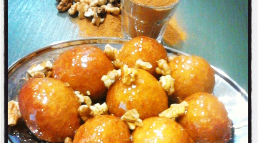 loucoumades with honey and cinnamon