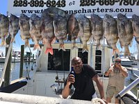 Lots of rods and .reels to fish with. - Picture of Three Sons IV Pure  Fishing, Biloxi - Tripadvisor