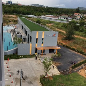 Pool and gym view from room