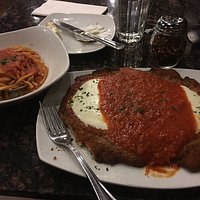 Pork Cutlet Parmesan w/fresh linguine and dull marinara