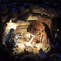 il presepe all'interno del mausoleo