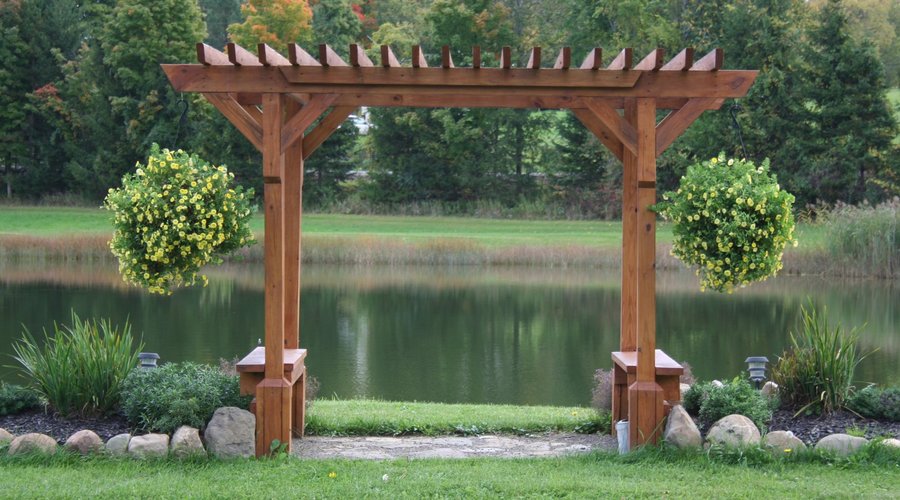 View of pond and gardens on property. Yes, you can swim in it!