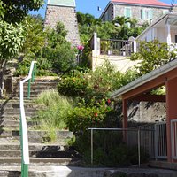 Steps up to the clock tower & jail