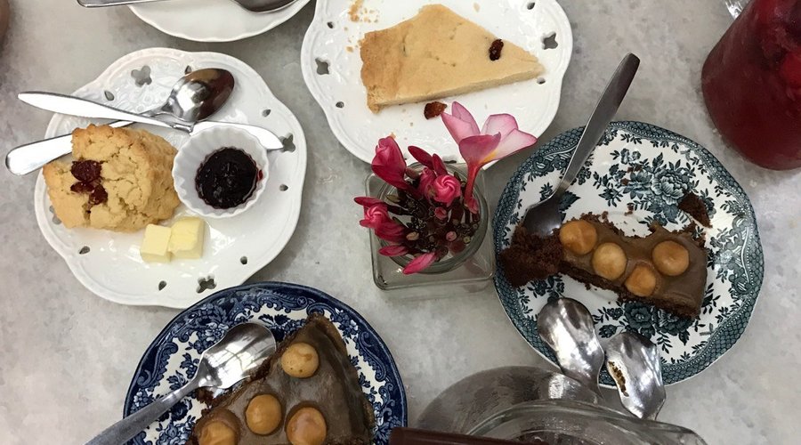 Chestnut cake, Scottish shortbread and afternoon tea