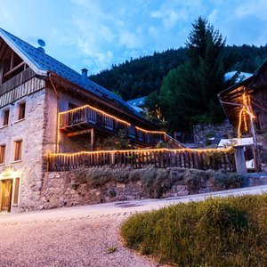 Chalet by sunset