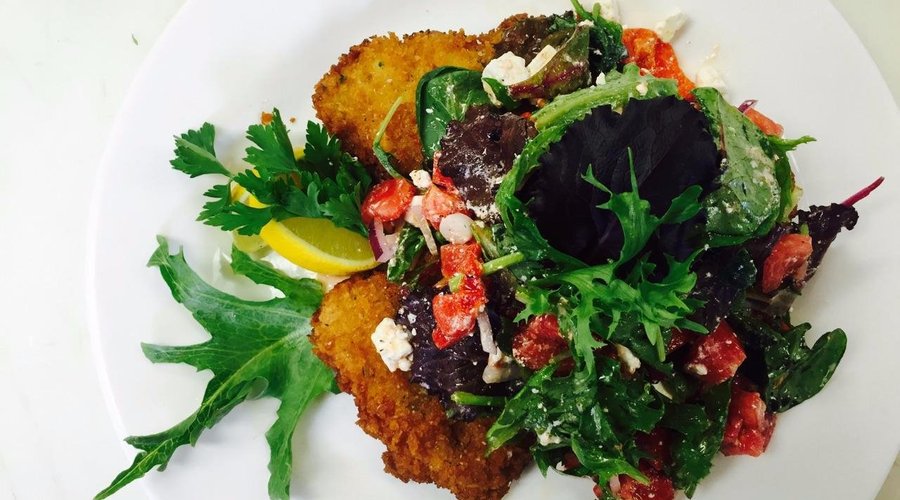 Chicken Schnitzel with salad (off the menu)